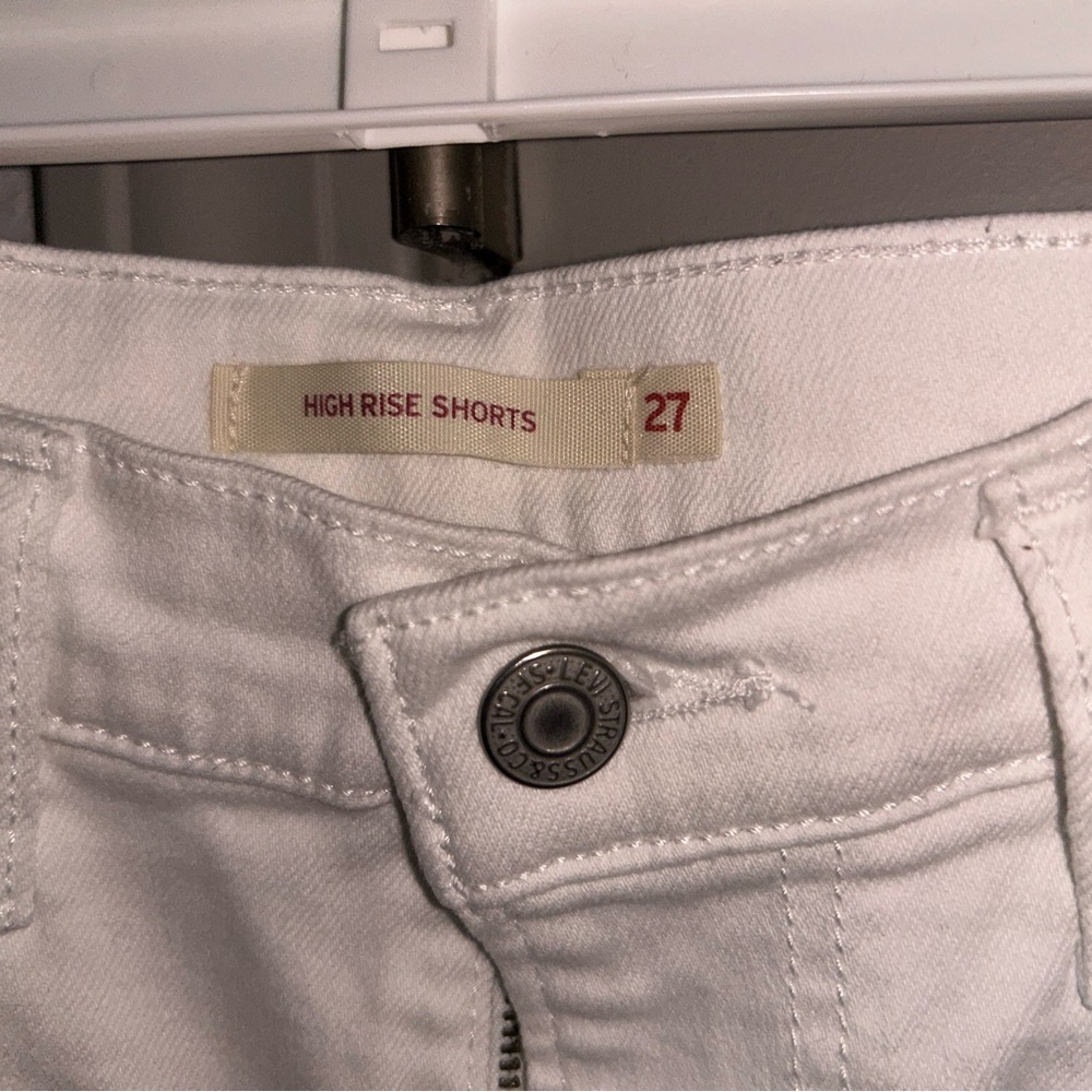 Levi's Classic White Denim Shorts